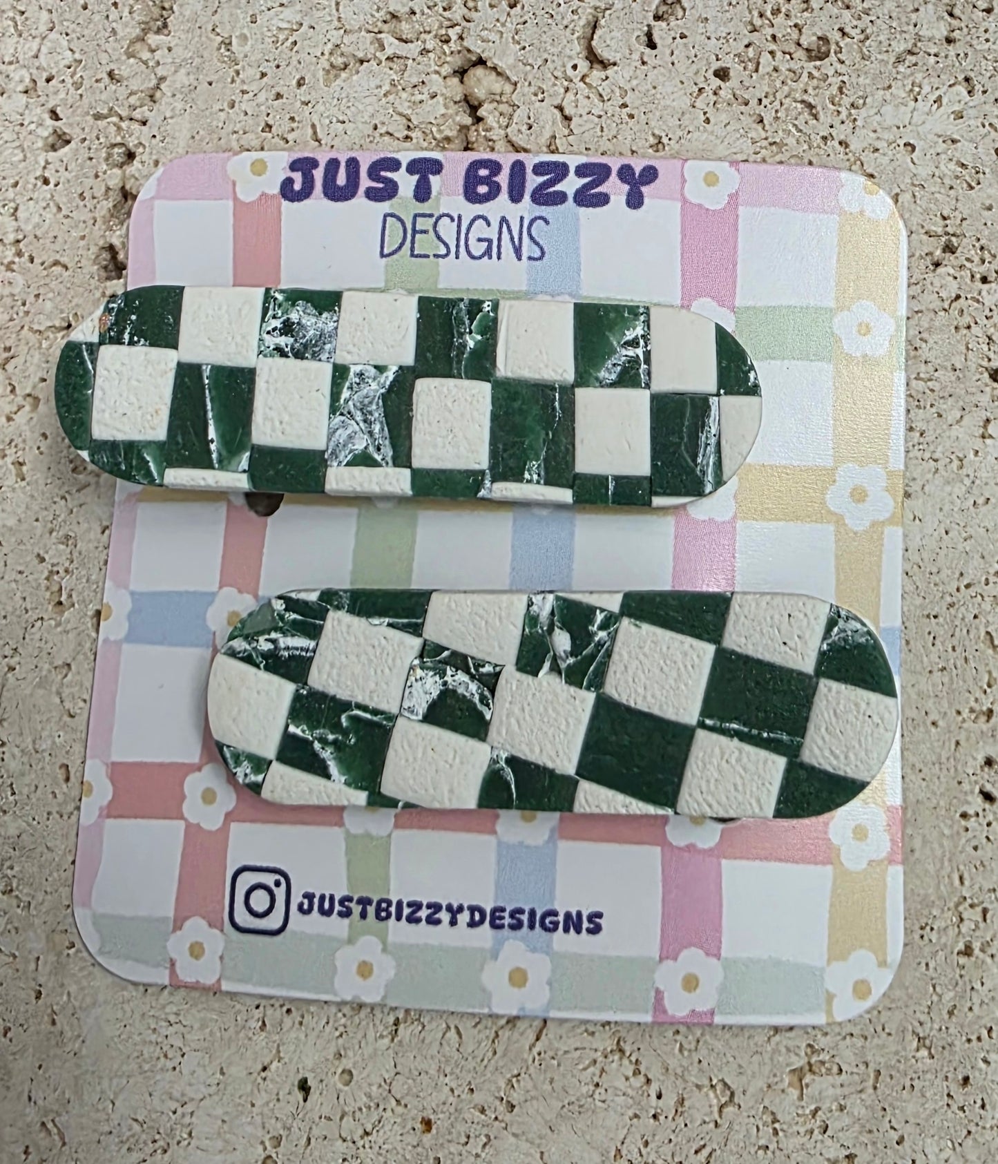 Checkered Hair Clip Set
